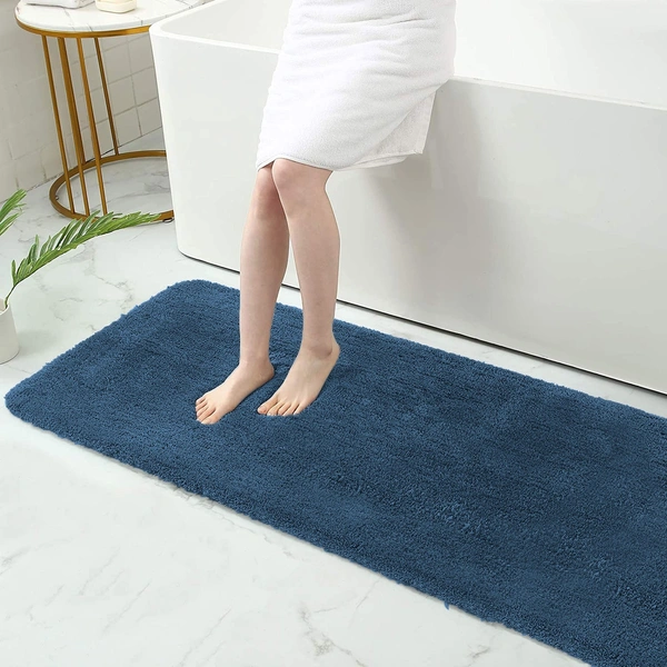 LUXE HOME INTERNATIONAL Sensuous Floor Runner Soft, Non Slip Rugs for Bedroom side and Bathroom Floor - 2x5 Ft, Teal