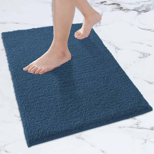 LUXE HOME INTERNATIONAL Sensuous Bath Mat Soft, Non Slip Mat for Bedroom and Bathroom Floor - 40x60 cm, Teal