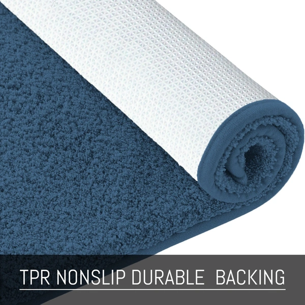LUXE HOME INTERNATIONAL Sensuous Bath Mat Soft, Non Slip Mat for Bedroom and Bathroom Floor - 40x60 cm, Teal