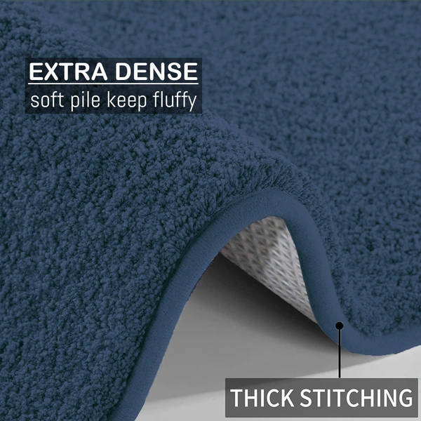 LUXE HOME INTERNATIONAL Sensuous Bath Mat Soft, Non Slip Mat for Bedroom and Bathroom Floor - 40x60 cm, Teal