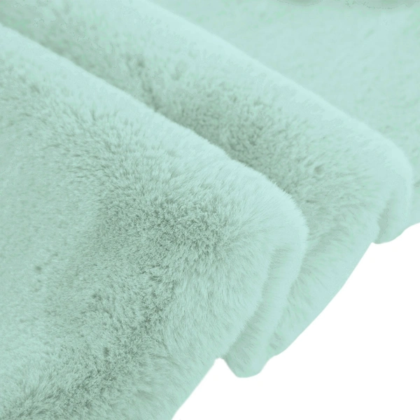 LUXE HOME INTERNATIONAL Rabbit Fur Super Soft Non Slip Floor Runner for Bedroom - 2x5 Ft, Lime