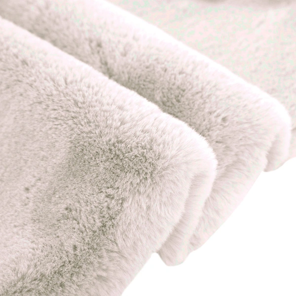 LUXE HOME INTERNATIONAL Rabbit Fur Super Soft Non Slip Mat for Bathroom, Bedroom - 60x90 cm, Skin
