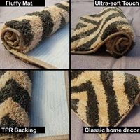 LUXE HOME INTERNATIONAL Tokyo Crosswave Bathmat Microfiber Anti Skid Super Soft 1 Pieces ( Chocolate, 45 Cm x 75 Cm ) - 45x75 cm, Chocolate