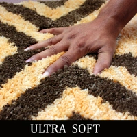 LUXE HOME INTERNATIONAL Tokyo Crosswave Bathmat Microfiber Anti Skid Super Soft 1 Pieces ( Chocolate, 45 Cm x 75 Cm ) - 45x75 cm, Chocolate