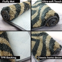 LUXE HOME INTERNATIONAL Tokyo Crosswave Bathmat Microfiber Anti Skid Super Soft 1 Pieces ( Anti Gold, 45 Cm x 75 Cm ) - 45x75 cm, Anti Gold