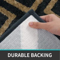 LUXE HOME INTERNATIONAL Tokyo Crosswave Bathmat Microfiber Anti Skid Super Soft 1 Pieces ( Anti Gold, 45 Cm x 75 Cm ) - 45x75 cm, Anti Gold