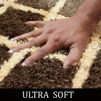 LUXE HOME INTERNATIONAL Tokyo Diamond Bathmat Microfiber Anti Skid Super Soft 1 Pieces ( Chocolate, 45 Cm x 75 Cm ) - 45x75 cm, Chocolate