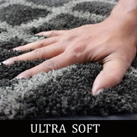 LUXE HOME INTERNATIONAL Tokyo Diamond Bathmat Microfiber Anti Skid Super Soft 1 Pieces ( Anthra, 45 Cm x 75 Cm ) - 45x75 cm, Anthra