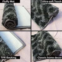 LUXE HOME INTERNATIONAL Tokyo Hermes Bathmat Microfiber Anti Skid Super Soft 1 Pieces ( Grey, 45 Cm x 75 Cm ) - 45x75 cm, Grey