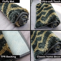 LUXE HOME INTERNATIONAL Tokyo Hermes Bathmat Microfiber Anti Skid Super Soft 1 Pieces ( Anti Gold, 45 Cm x 75 Cm ) - 45x75 cm, Anti Gold