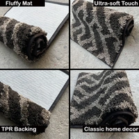 LUXE HOME INTERNATIONAL Tokyo Hermes Bathmat Microfiber Anti Skid Super Soft 1 Pieces ( Anthra, 45 Cm x 75 Cm ) - 45x75 cm, Anthra