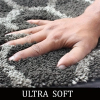 LUXE HOME INTERNATIONAL Tokyo Honeycomb Bathmat Microfiber Anti Skid Super Soft 1 Pieces ( Anthra, 45 Cm x 75 Cm ) - 45x75 cm, Anthra