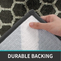 LUXE HOME INTERNATIONAL Tokyo Honeycomb Bathmat Microfiber Anti Skid Super Soft 1 Pieces ( Anthra, 45 Cm x 75 Cm ) - 45x75 cm, Anthra