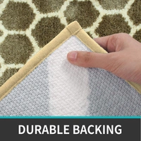 LUXE HOME INTERNATIONAL Tokyo Honeycomb Bathmat Microfiber Anti Skid Super Soft 1 Pieces ( Tobacco, 45 Cm x 75 Cm ) - 45x75 cm, Tobacco