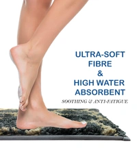 LUXE HOME INTERNATIONAL Tokyo Honeycomb Bathmat Microfiber Anti Skid Super Soft 1 Pieces ( Anti Gold, 45 Cm x 75 Cm ) - 45x75 cm, Anti Gold