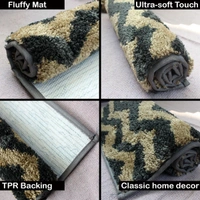 LUXE HOME INTERNATIONAL Tokyo Web Bathmat Microfiber Anti Skid Super Soft 1 Pieces ( Anti Gold, 45 Cm x 75 Cm ) - 45x75 cm, Anti Gold