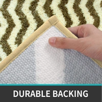 LUXE HOME INTERNATIONAL Tokyo Waves Bathmat Microfiber Anti Skid Super Soft 1 Pieces ( Tobacco, 45 Cm x 75 Cm ) - 45x75 cm, Tobacco