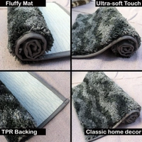 LUXE HOME INTERNATIONAL Tokyo Web Bathmat Microfiber Anti Skid Super Soft 1 Pieces ( Grey, 45 Cm x 75 Cm ) - 45x75 cm, Grey