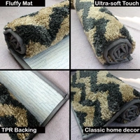 LUXE HOME INTERNATIONAL Tokyo Web Bathmat Microfiber Anti Skid Super Soft 1 Pieces ( Anti Gold, 45 Cm x 75 Cm ) - 45x75 cm, Anti Gold