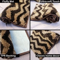 LUXE HOME INTERNATIONAL Tokyo Web Bathmat Microfiber Anti Skid Super Soft 1 Pieces ( Coffee, 45 Cm x 75 Cm ) - 45x75 cm, Coffee