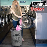 Luxe Home International Laundry Basket for Clothes Foldable, Waterproof Premium Aluminum Laundry Hamper Perfect for Bathroom, Bedroom, Kitchen (Round) Grey - 40X40X55CM, Grey