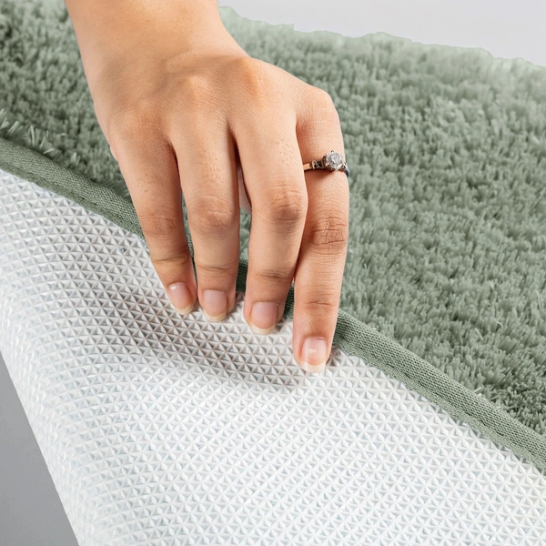 LUXE HOME INTERNATIONAL Vegas Bath Mat Soft, Non Slip Mat for Bedroom and Bathroom Floor - 60x90 cm, Pastel Green
