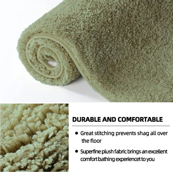 LUXE HOME INTERNATIONAL Luxe Home Bathmat 2800 GSM Microfiber Anti Slip Water Absorbent Machine Washable and Quick Dry Vegas Mats for Bathroom, Kitchen, Entrance ( Green , 40x60 Cm , Pack of 1 ) - Green