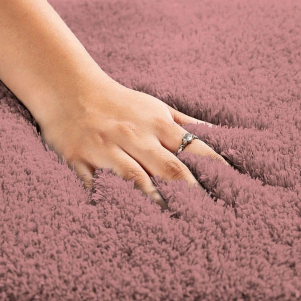 LUXE HOME INTERNATIONAL Vegas Bath Mat Soft, Non Slip Mat for Bedroom and Bathroom Floor - 60x90 cm, Fuscia