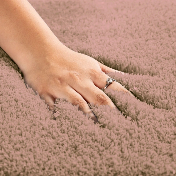 LUXE HOME INTERNATIONAL Vegas Floor Runner Soft, Non Slip Rugs for Bedroom side and Bathroom Floor - 2x5 Ft, Peach