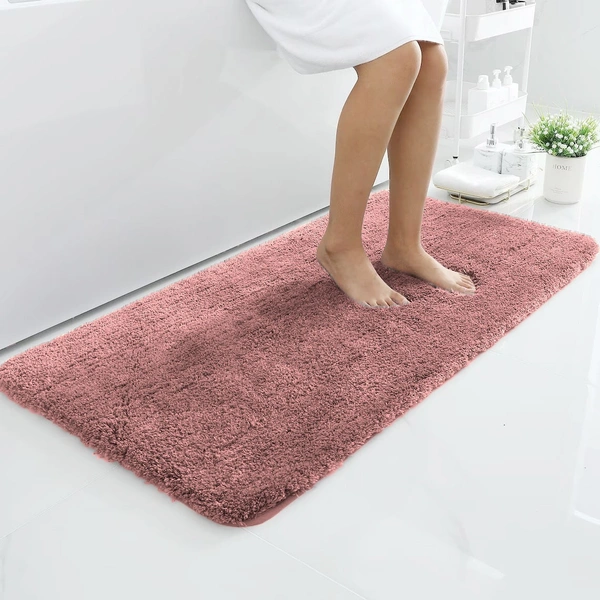 LUXE HOME INTERNATIONAL Vegas Bath Mat Soft, Non Slip Mat for Bedroom and Bathroom Floor - 60x90 cm, Fuscia