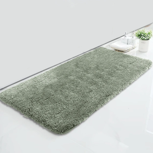 LUXE HOME INTERNATIONAL Vegas Bath Mat Soft, Non Slip Mat for Bedroom and Bathroom Floor - 60x90 cm, Pastel Green