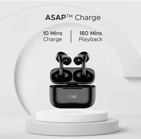 boAt Airdopes 161 with 40 Hours Playback, ASAP Charge & 10mm Drivers Bluetooth Headset - Black