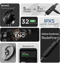Boult Audio ProBass EQCharge with ZEN Mode ENC, 32hrs Playtime, Ultra-Fast Charging Bluetooth Headset - Black