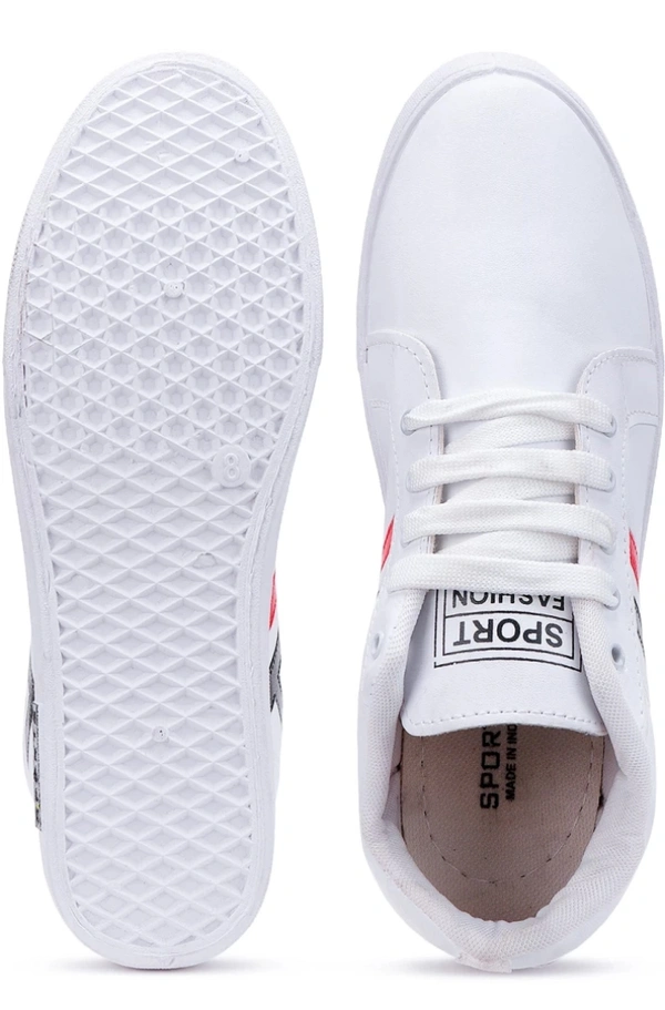 World Wear Footwear Latest Exclusive Affordable Collection of Trendy & Stylish White Casual Shoes Sneakers For Men - 6