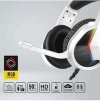 Ant Esports H1100 Pro RGB Wired Over Ear Gaming Headphones for PC/ PS4 / PS5 / Xbox One / Switch1 with mic Frost White