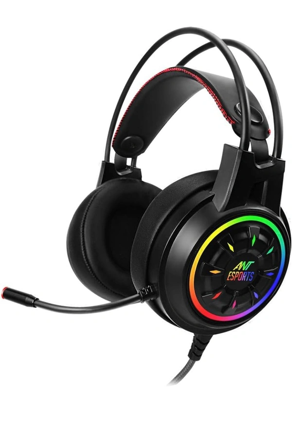 Ant Esports H707 HD RGB Wired Gaming Headset | Noise Cancelling Over-Ear Headphones with Mic for PC / PS4 / Xbox One/Nintendo Switch/Mac