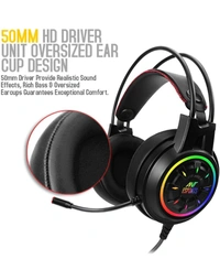 Ant Esports H707 HD RGB Wired Gaming Headset | Noise Cancelling Over-Ear Headphones with Mic for PC / PS4 / Xbox One/Nintendo Switch/Mac