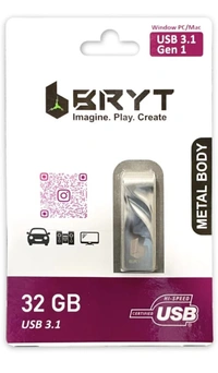 BRYT Metal Body Flash Drive USB 3.1 High-Speed Type A Pendrive With 10 Years Warranty 32 GB Pen Drive