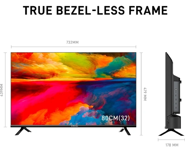 Infinix Y1 80 cm (32 inch) HD Ready LED Smart Linux TV with Wall Mount (32Y1)