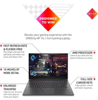 HP OMEN Ryzen 7 Octa Core AMD R7-5800H (16 GB/512 GB SSD/Windows 11 Home/ 4 GB Graphics/NVIDIA GeForce RTX 3050Ti) 16-C0138AX Gaming Laptop (16.1 Inch, Mica Silver, 2.32 Kg, With MS Office)