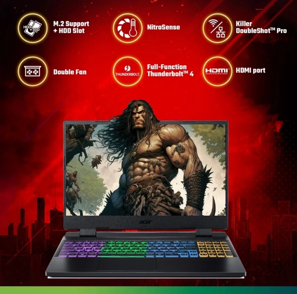 Acer Nitro 5 Gaming Core i7 12th Gen - (16 GB/1 TB SSD/Windows 11 Home/8 GB Graphics/NVIDIA GeForce RTX 3070 Ti) AN515-58 Gaming Laptop (15.6 Inch, Obsidian Black, 2.6 Kg)