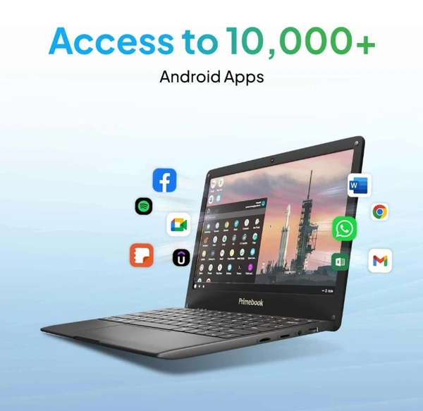 Primebook 4G Android Based MediaTek MT8788 - (4 GB/64 GB EMMC Storage/Prime OS) 4G Thin and Light Laptop (11.6 Inch, Black, 1.065 Kg)