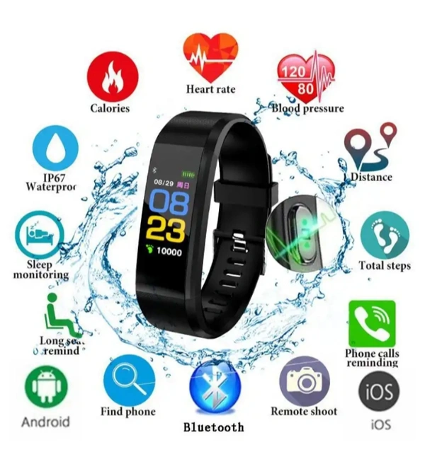 Sunnybuy Fitness Band ID115 Bluetooth Waterproof Body Function Like Step and Calorie Counter, Call Reminder Activity Tracker