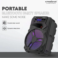 KRISONS Rocky 8-inch Woofer, Free Wired Mic, 4 hours Playback RGB Lights, USB Input 1000 W Bluetooth Home Theatre (Black, Mono Channel)