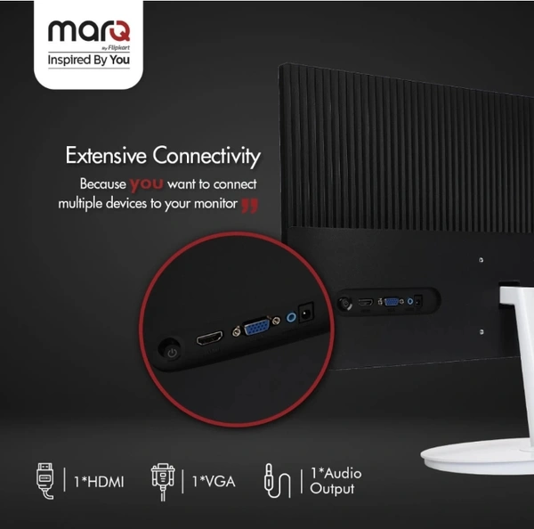 MarQ by Flipkart 22 inch Full HD LED Backlit VA Panel with 2 X 3W Inbuilt Speakers Monitor (22FHDMVQIIHB) (Adaptive Sync, Response Time: 5 ms, 75 Hz Refresh Rate)