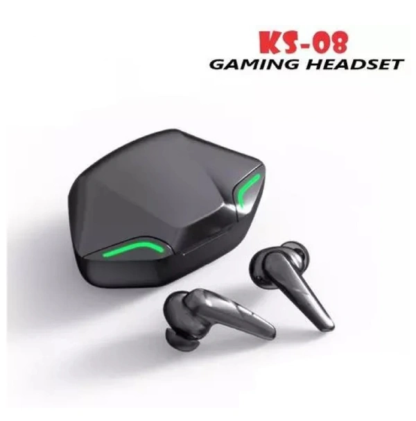 KS08 Low Latency Wireless Gaming Earbuds Binaural TWS Bluetooth Earphone S8 Bluetooth Headset (Black, True Wireless)