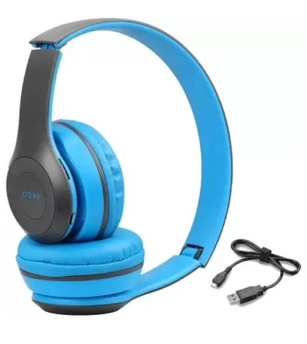 Bluetooth HEADPHONE FM, Mic Bluetooth Headset Bluetooth Headset (BLUE, On the Ear)