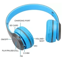 Bluetooth HEADPHONE FM, Mic Bluetooth Headset Bluetooth Headset (BLUE, On the Ear)
