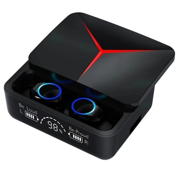 Earbuds M90 PRO with Power Bank Upto 48 Hours Playback Bluetooth Headset (Black, True Wireless)