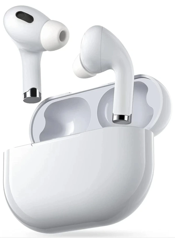 Wireless Earbuds with High Bass and Triable, Mic Bluetooth Headset (White, True Wireless)